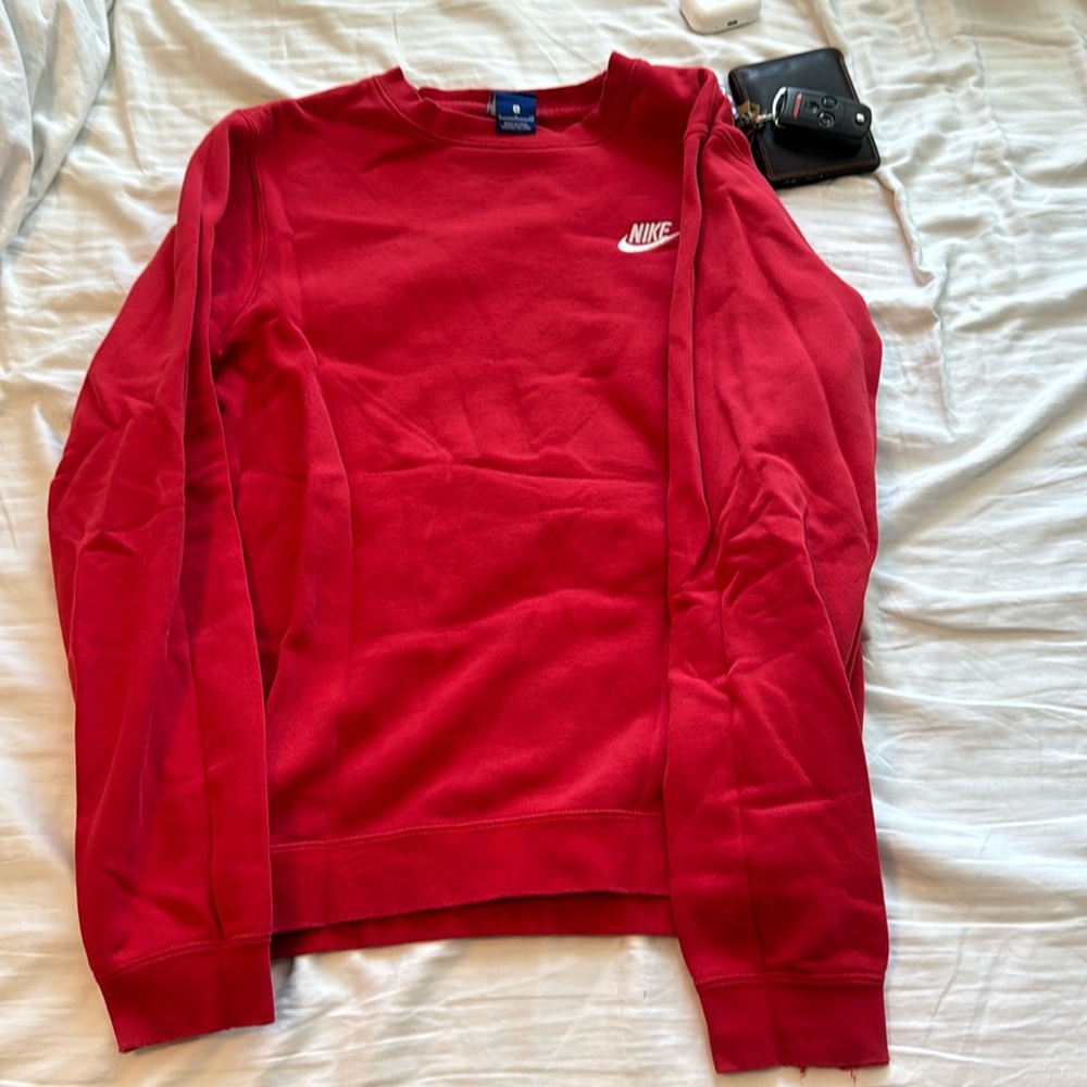Red Nike crew neck sweater (men’s small)
